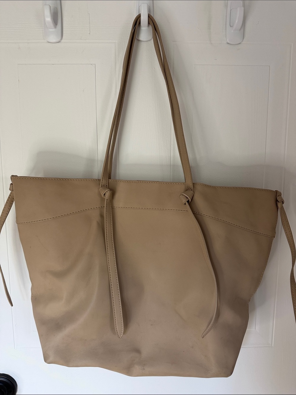 Zara Taupe Tote Bag with Long Shoulder Straps